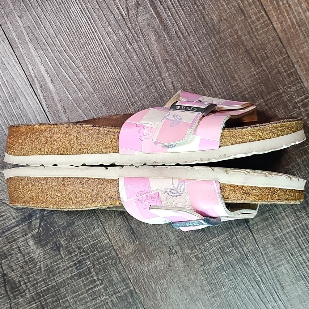 Birkenstock Pink and White Checkered Sandals - Picture 10 of 11